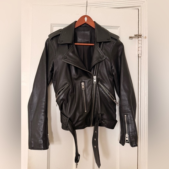 All Saints • Black Leather Biker Jacket